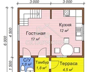 Каркасный дом 6x6, проект Осташков